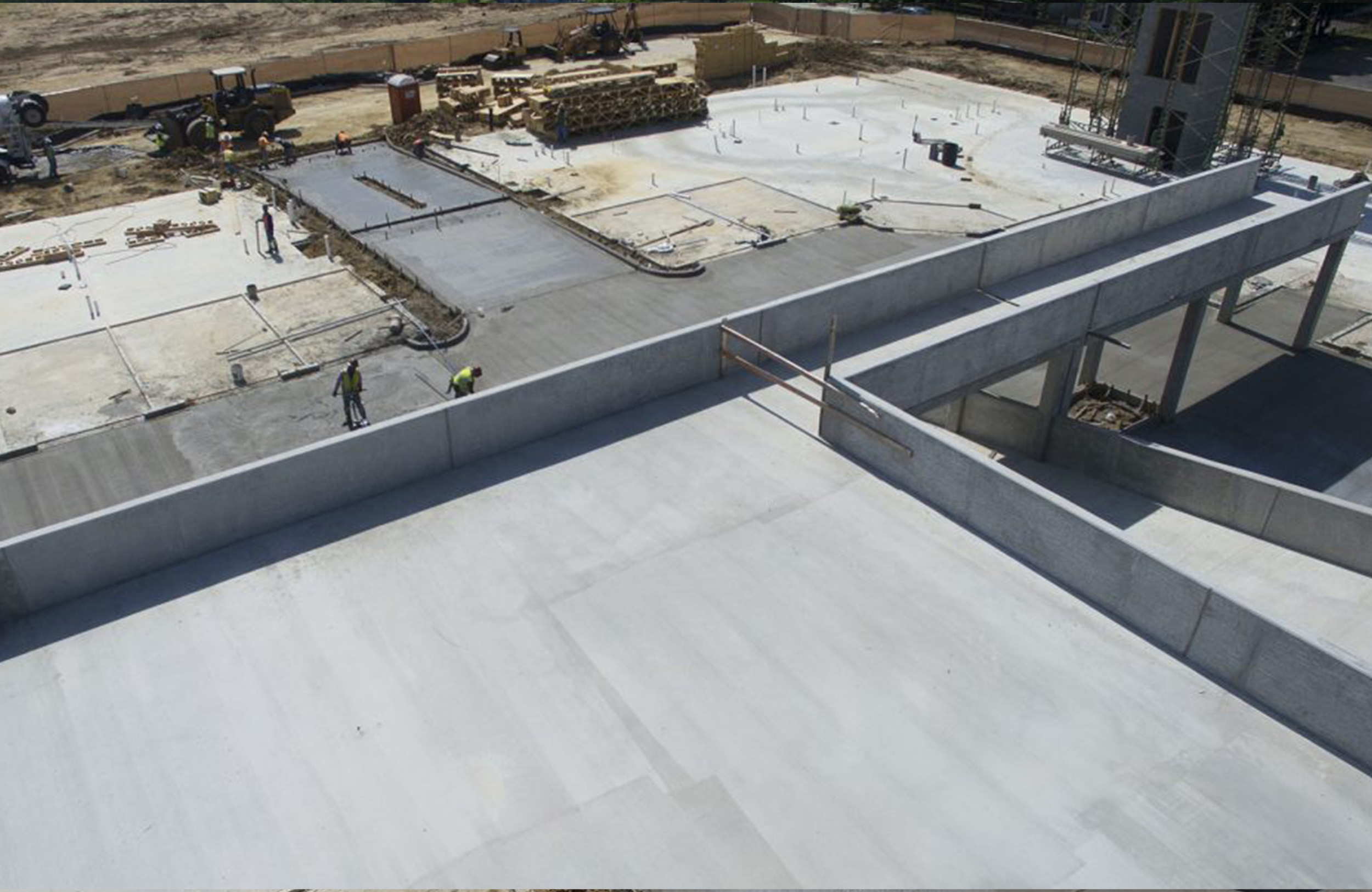 Aerial view of an S&S Concrete project site